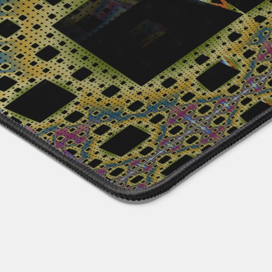 Fractal 3D Sci Fi Cube Gedrukt Circuit DeskM04 Bureaumat (Hoek)