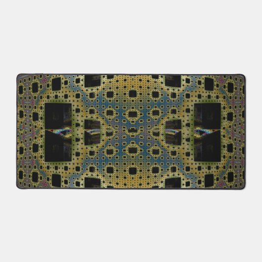 Fractal 3D Sci Fi Cube Gedrukt Circuit DeskM04 Bureaumat (Voorkant)