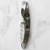 Fractal 3D Sci-fi futuristi Monogram Corkschroef 1 Kurkentrekker (Voorkant)