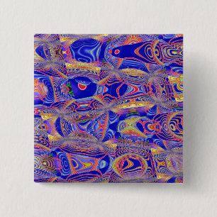 Fractal Abstract 061012a Vierkante Button 5,1 Cm