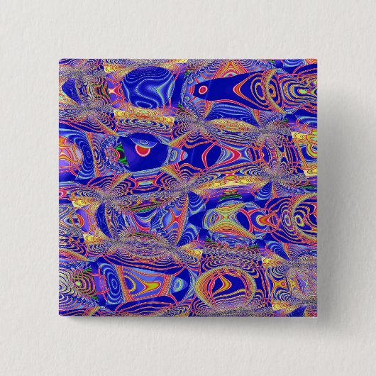 Fractal Abstract 061012a Vierkante Button 5,1 Cm (Voorkant)