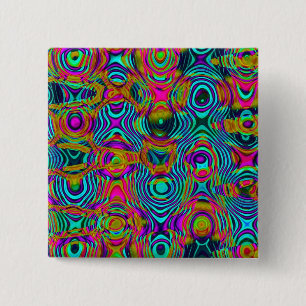 Fractal Abstract 191111a Vierkante Button 5,1 Cm
