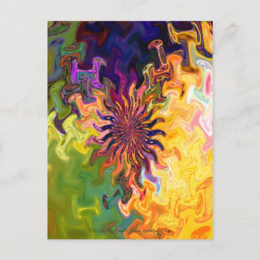 Fractal Abstract Bloem Briefkaart (Voorkant)