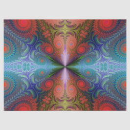 Fractal Abstract Red Blue Design 37, ontledingspag Tissuepapier