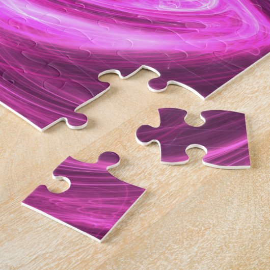 Fractal Abstract Twisted Swirls Paars-roze Legpuzzel (Zijkant)