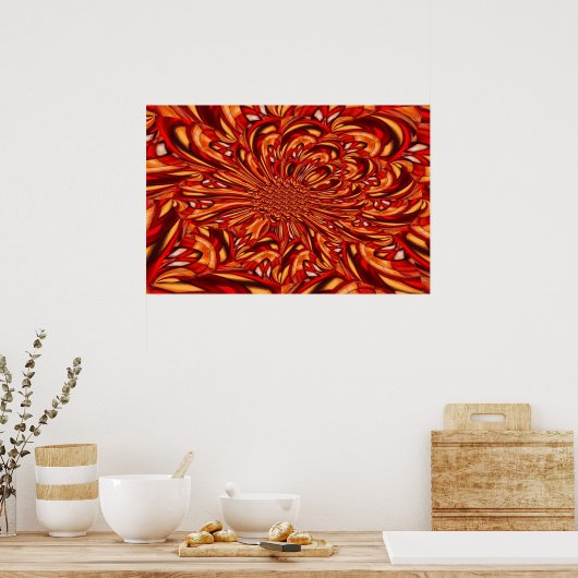 Fractal Abstracte cirkels Art Poster Afdrukken (Keuken)