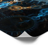 Fractal Abstracte Cogwheels Poster (Hoek)