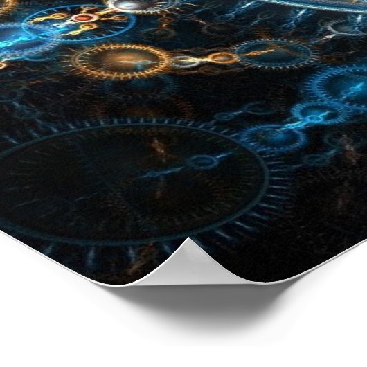 Fractal Abstracte Cogwheels Poster (Hoek)