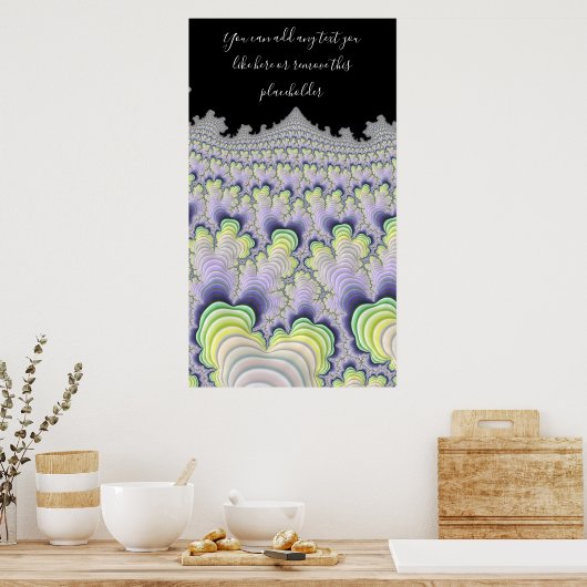 Fractal Abstracte gestripte lagen met citaat Poster (Keuken)