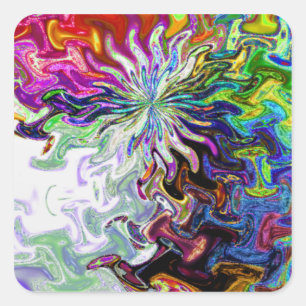 Fractal Abstracte ventilator twee sticker