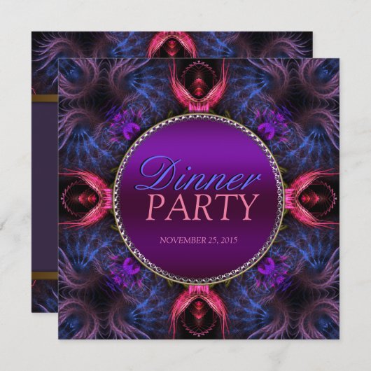 Fractal Angels Dinner Party Special Invitation Kaart