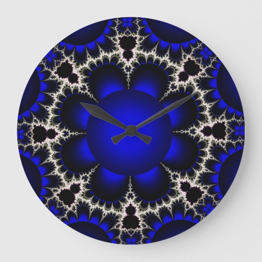 Fractal Ar tBlue/Black Clock Grote Klok (Voorkant)