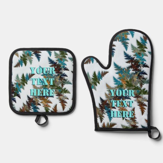 Fractal Arctic Camouflage Ovenwant & Pannenlap Set (Voorkant)