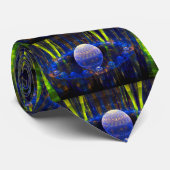 Fractal Art Abstracte bollen Blue Digital Afbeeldi Stropdas (Opgerold)