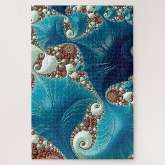 Fractal Art Blauwgroen Blue Stingrays Legpuzzel