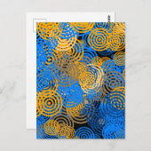 Fractal Art Blue Circles Swirl Mandala Wall Art Briefkaart (Voorkant / Achterkant)