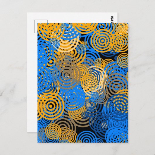 Fractal Art Blue Circles Swirl Mandala Wall Art Briefkaart (Voorkant / Achterkant)