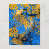 Fractal Art Blue Circles Swirl Mandala Wall Art Briefkaart (Voorkant)