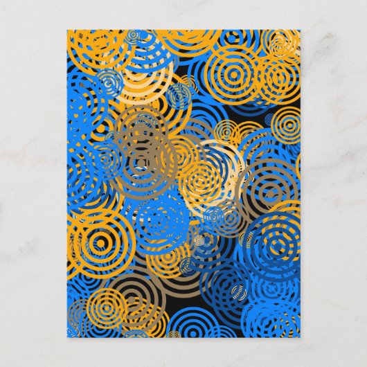 Fractal Art Blue Circles Swirl Mandala Wall Art Briefkaart (Voorkant)