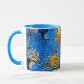 Fractal Art Blue Circles Swirl Mandala Wall Art Mok (Links)