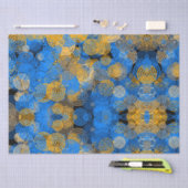 Fractal Art Blue Circles Swirl Mandala Wall Art Tissuepapier (Craft)