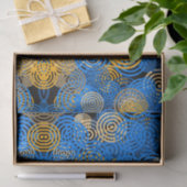 Fractal Art Blue Circles Swirl Mandala Wall Art Tissuepapier (Geschenk)