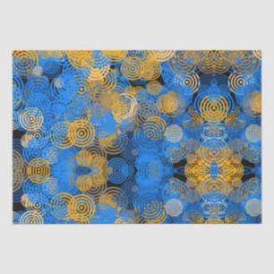 Fractal Art Blue Circles Swirl Mandala Wall Art Tissuepapier