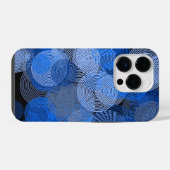 Fractal Art Blue Geometric Circles Swirl Mandala iPhone Hoesje (Achterkant horizontaal)
