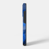 Fractal Art Blue Geometric Circles Swirl Mandala iPhone Hoesje (Linkerkant)