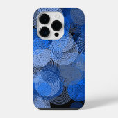 Fractal Art Blue Geometric Circles Swirl Mandala iPhone Hoesje (Achterkant)