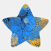 Fractal Art Blue Geometric Circles Swirl Mandala Ster Sticker (Voorkant)