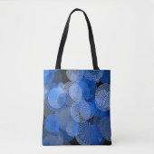Fractal Art Blue Geometric Circles Swirl Mandala Tote Bag (Voorkant)