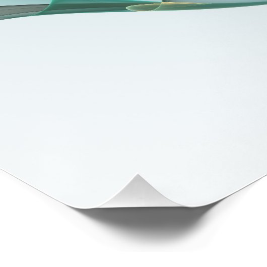 Fractal Art Blue Turquoise Grey Abstract Elegance Poster (Hoek)