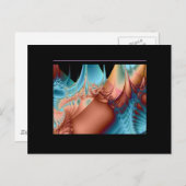 Fractal Art Blues & Peach Briefkaart (Voorkant / Achterkant)