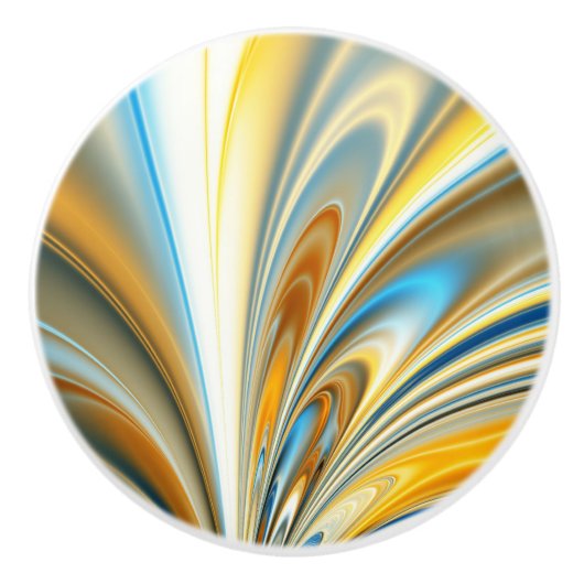 Fractal Art Ceramic Knob. Keramische Knop (Voorkant)