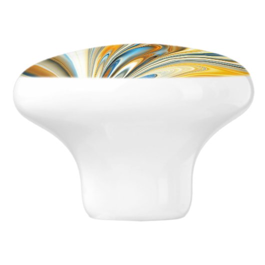 Fractal Art Ceramic Knob. Keramische Knop (Zijkant)