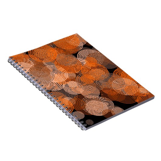 Fractal Art Copper Geometrische cirkels Swirl Mand Notitieboek (Rechterzijde)