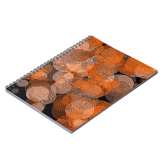 Fractal Art Copper Geometrische cirkels Swirl Mand Notitieboek (Linkerzijde)