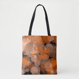 Fractal Art Copper Geometrische cirkels Swirl Mand Tote Bag
