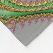 Fractal art deco stijl groen goud grijs fleece deken (Hoek)