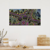 Fractal ART FLORAL WORLD Poster (Keuken)