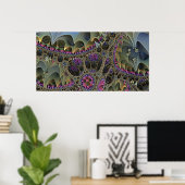 Fractal ART FLORAL WORLD Poster (Thuiskantoor)