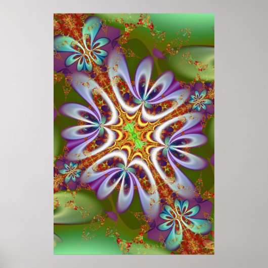 Fractal Art Flower Poster (Voorkant)