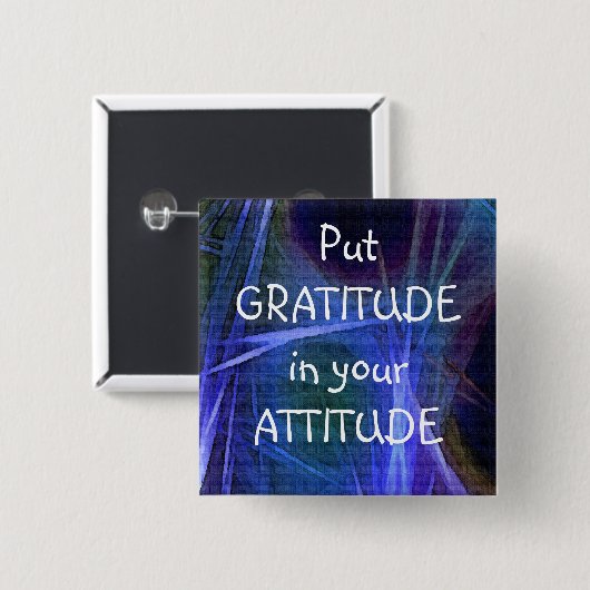 Fractal art GRATITUDE positieve bevestiging Button (Voorkant /achterkant)