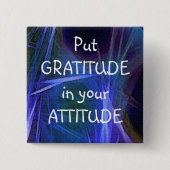 Fractal art GRATITUDE positieve bevestiging Button (Voorkant)