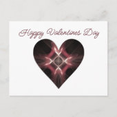 Fractal Art Heart Red and Black Happy Valentine's  Feestdagenkaart (Voorkant)