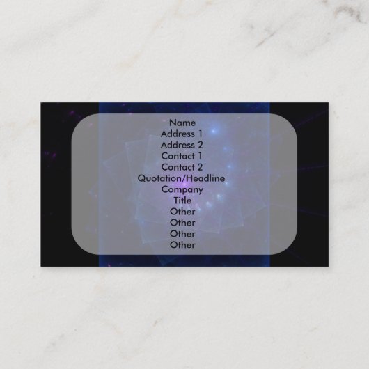 Fractal Art "Ice Cube Spirit" Visitekaartje (Voorkant)