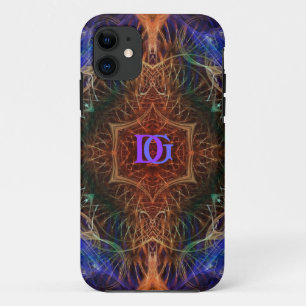 Fractal Art Indigo-Earth Custom Monogram Case-Mate iPhone Case
