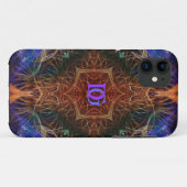Fractal Art Indigo-Earth Custom Monogram Case-Mate iPhone Case (Achterkant (horizontaal))