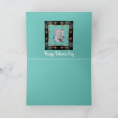 Fractal Art Lijst Foto Vaderdag Zwart & Blauwgroen Kaart (Binnen)